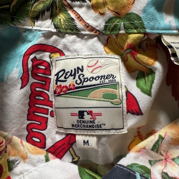 Reyn Spooner St. Louis Cardinals MLB Hawaiian Shirt Mens M Aloha Baseball - Picture 7 of 10